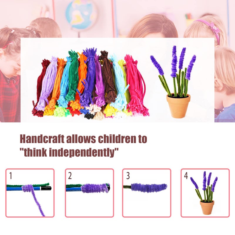 FRICHOM Craft Pipe Cleaners Proffessional 1000 Pcs 25 Colors  Pipe Cleaners Craft Supplies and Chenille Stems or Pipecleaners  Pipe Cleaners Bulk  for Crafts  Gift Wrapping and Party Decorations. - Image 4
